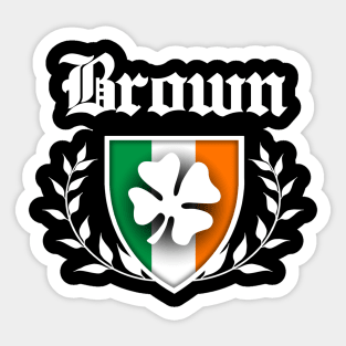 Brown Shamrock Crest Sticker